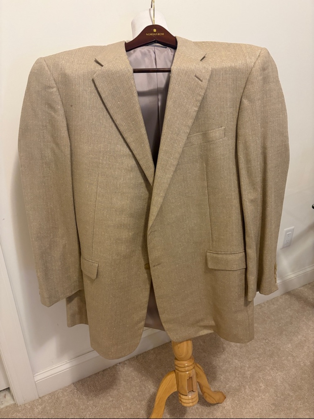 Hickey Freeman Beige/Tan Sport Coat Blazer